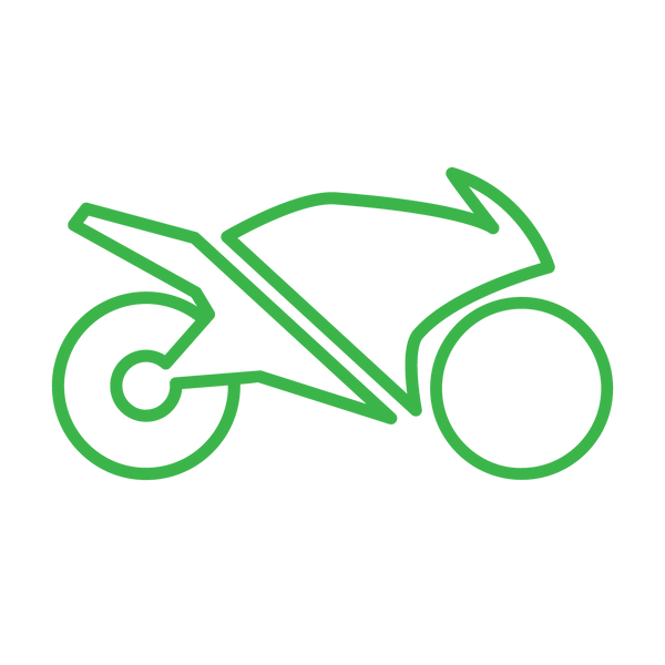 Icon of motorbike. Motorbike Offset (2.7 tonnes of CO2-e)